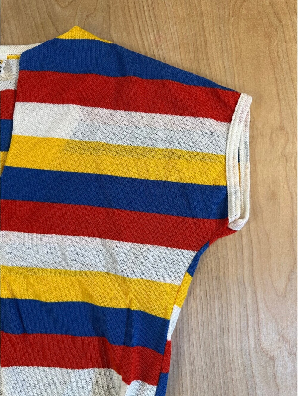 Vintage 60s Mister Marty of California knit blouse striped small slit neckline - Picture 5 of 13